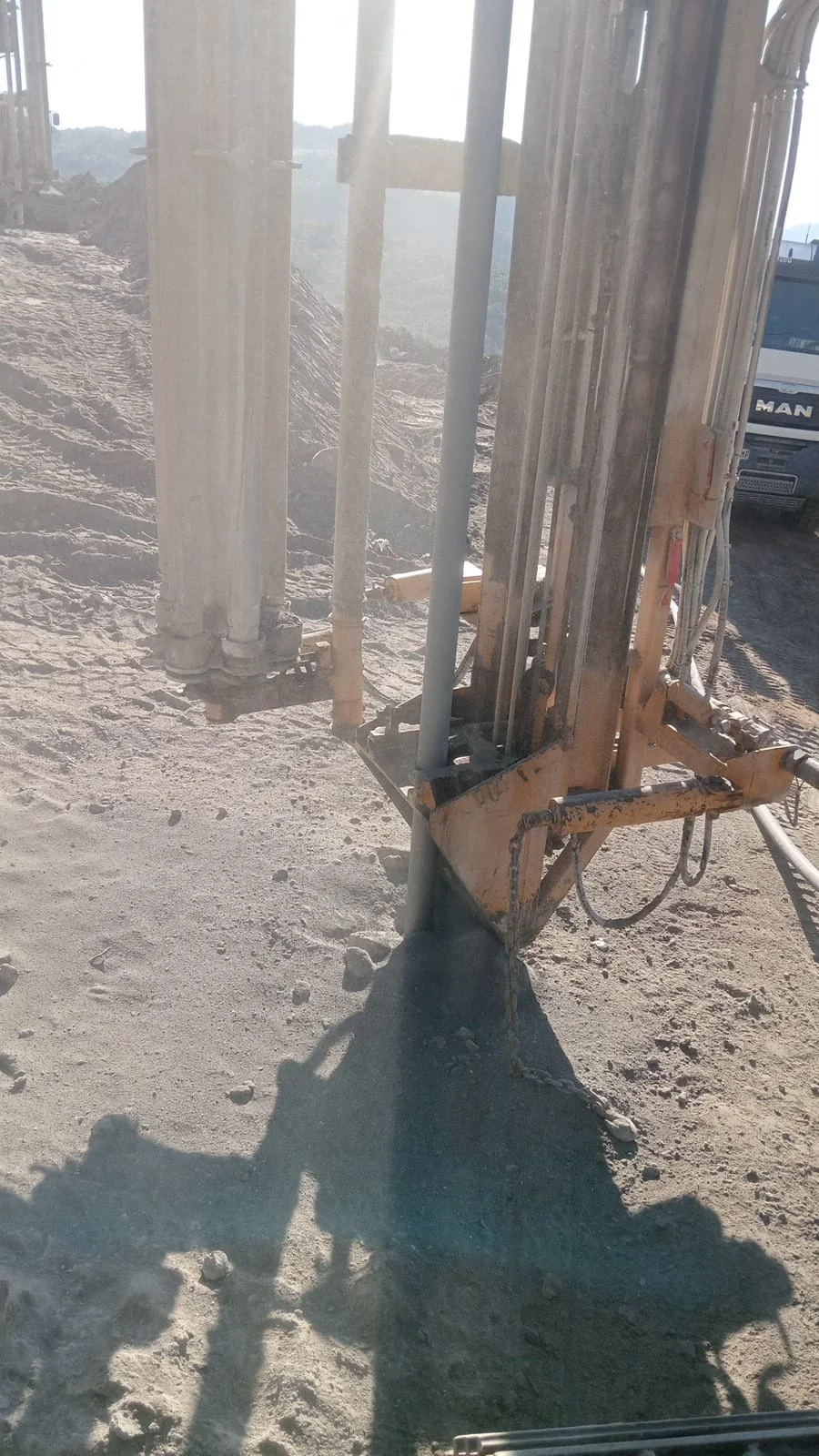 Mining excavator on worksite